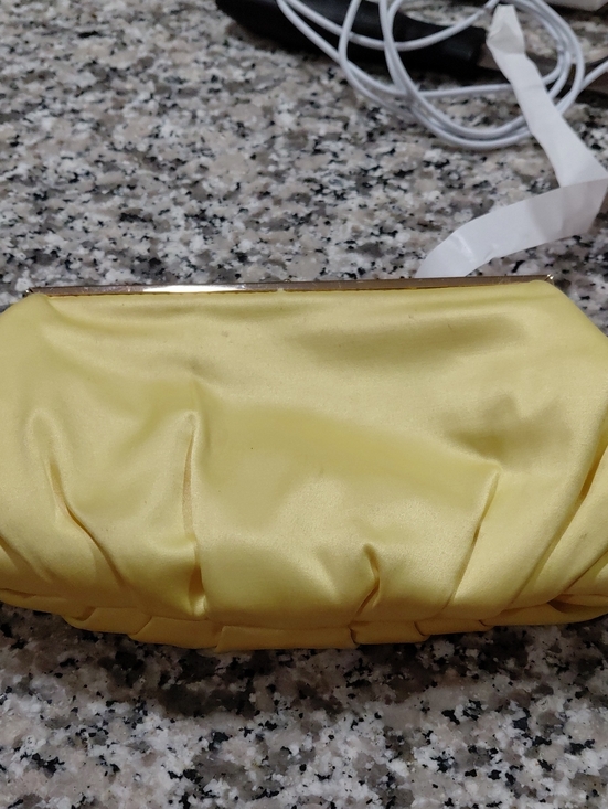 Handbags - Elegant Yellow Satin Clutch Bag - Evening Purse Like New